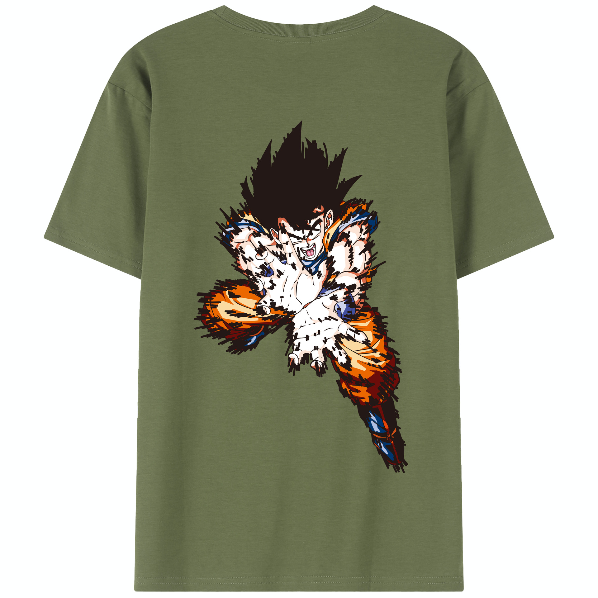 （画像用） ドラゴンボール 孫悟空（そん ごくう）Son Goku カカロット DRAGON BALL Kakarotto 綿100％半袖Tシャツ（背面プリント）